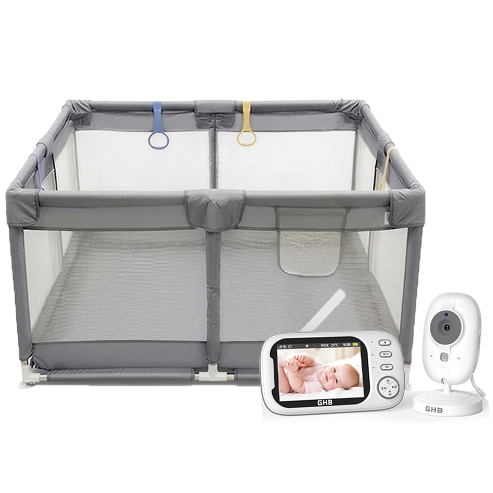 Star Babies - HD Wireless Baby Camera With Screen And Playpen Set - Multicolor - 127x127 cm - 2 Pcs