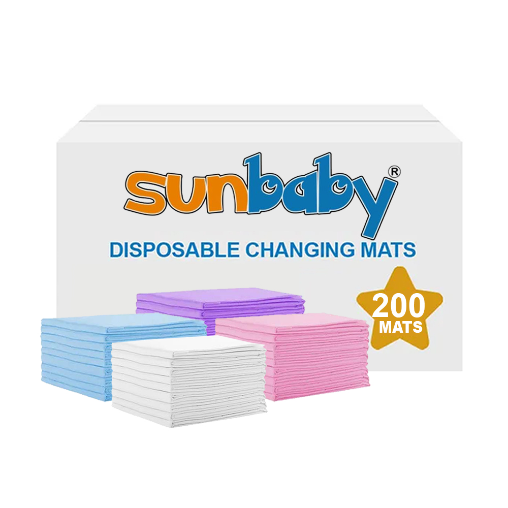 SunBaby - Disposable Changing Mats - 200 Pcs - Color May Vary