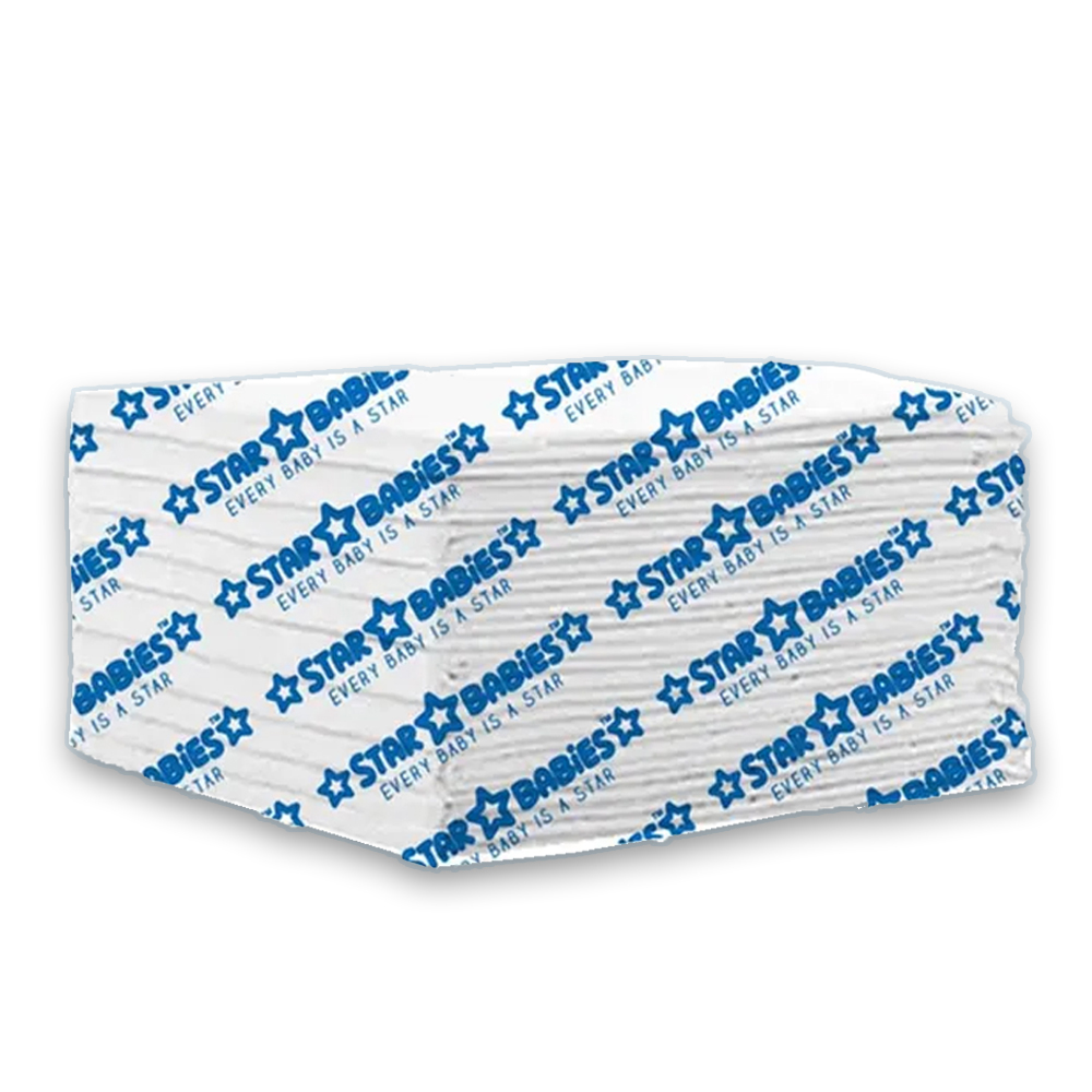 Star Babies - Disposable Waterproof Changing Mats (60x 60cm) Pack Of 9 - White