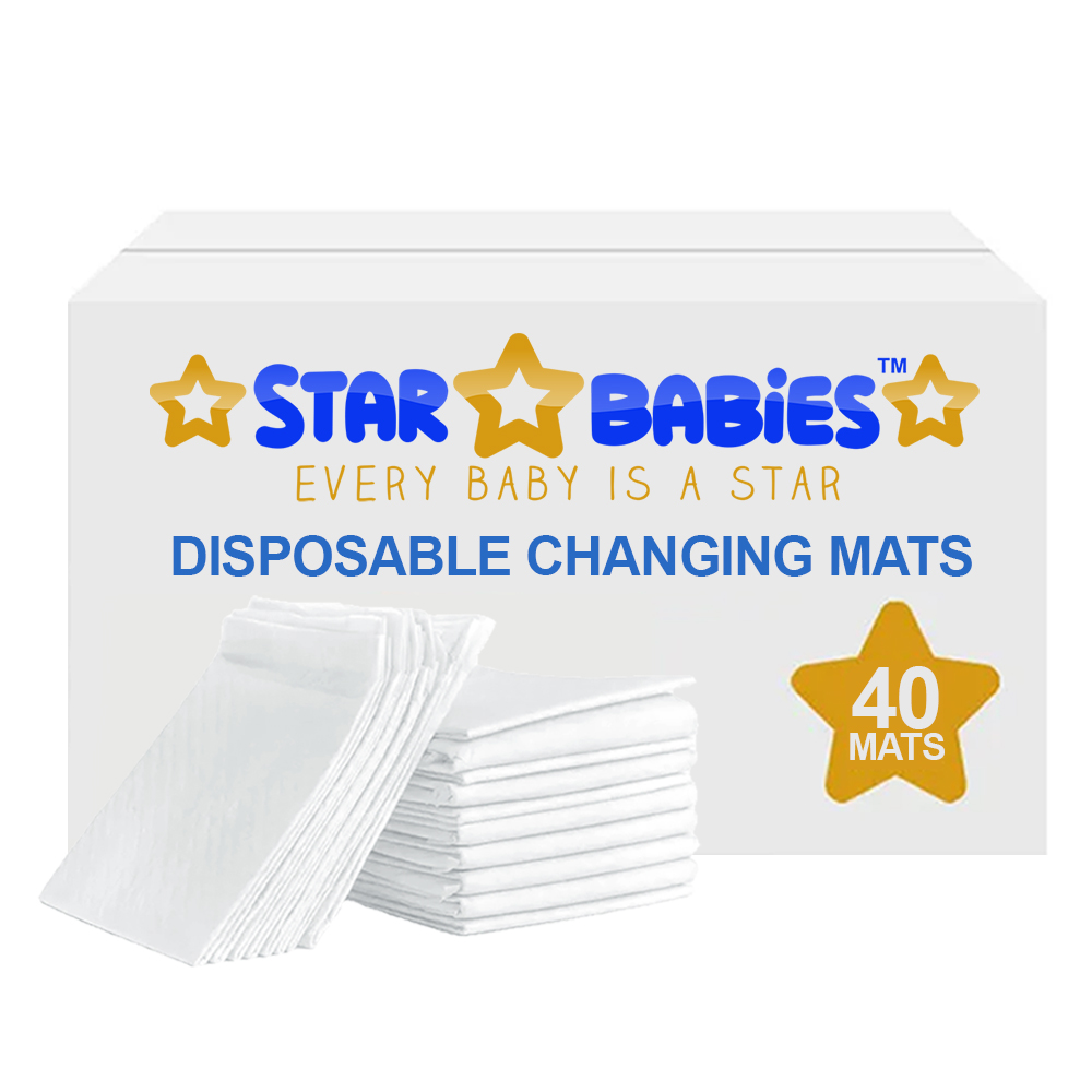 Star Babies - Disposable Changing Mats (60x60) - 40 Pcs - White