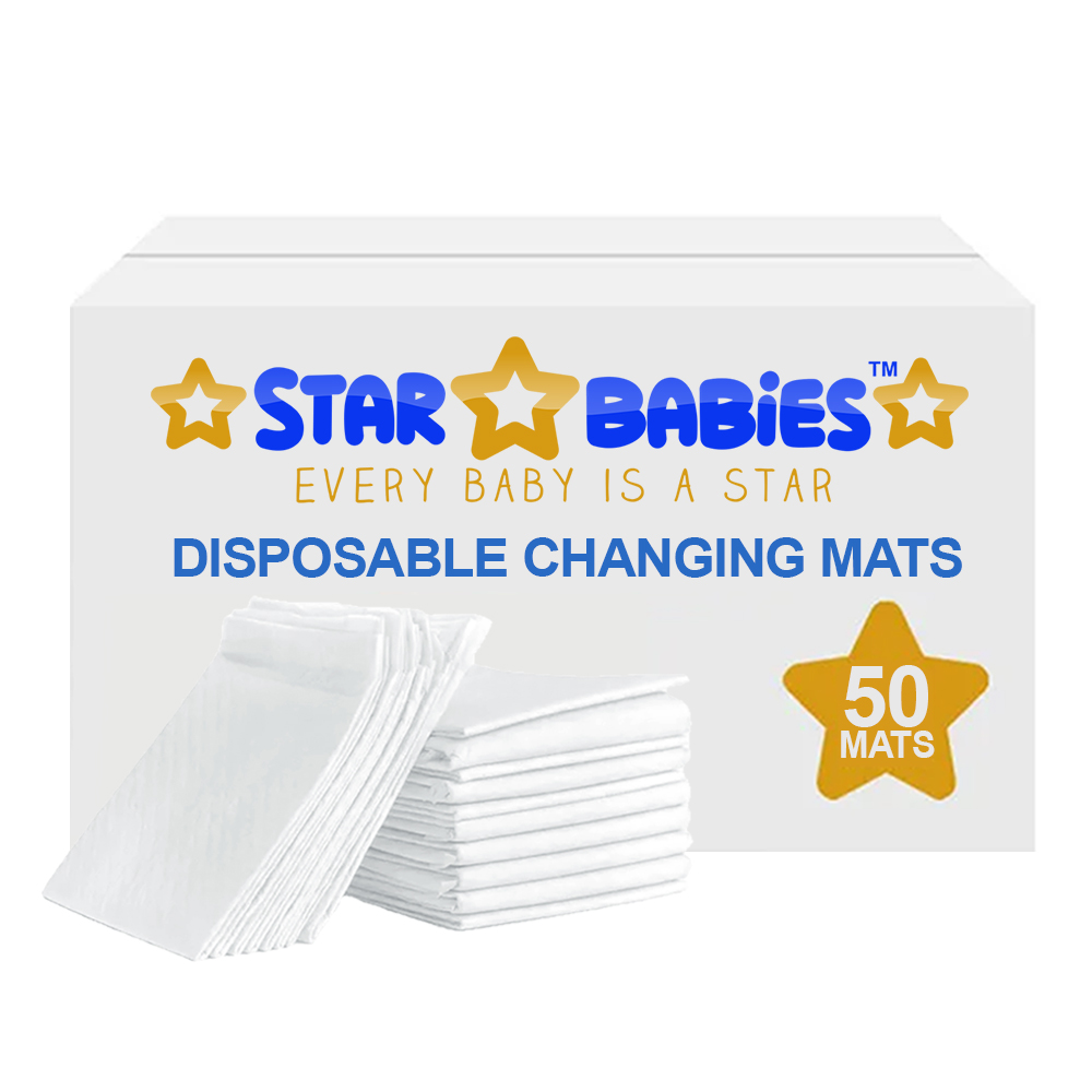 Star Babies - Disposable Changing Mats (60x60) - 50 Pcs - White