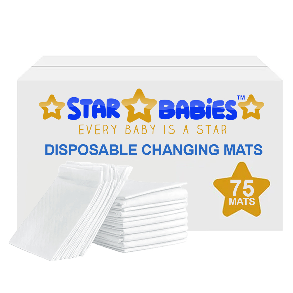 Star Babies - Disposable Changing Mats (60x60) - 75 Pcs - White