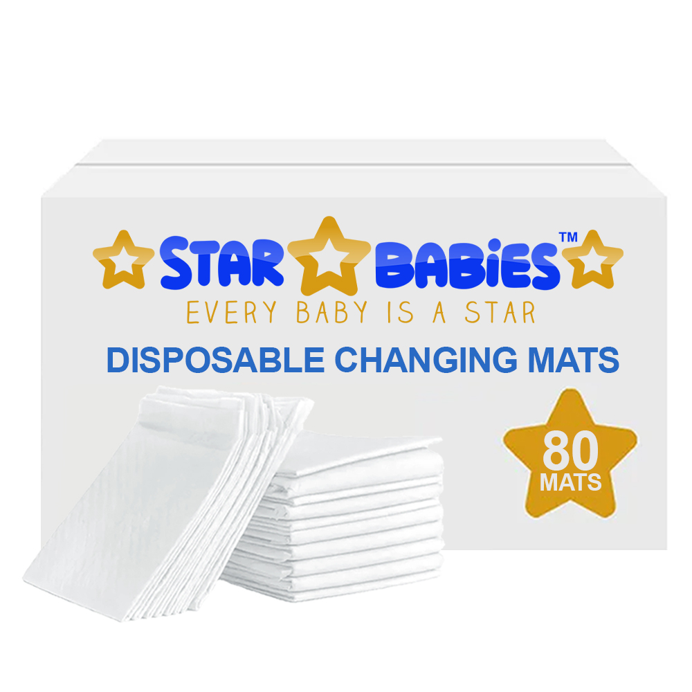 Star Babies - Disposable Changing Mats (60x60) - 80 Pcs - White