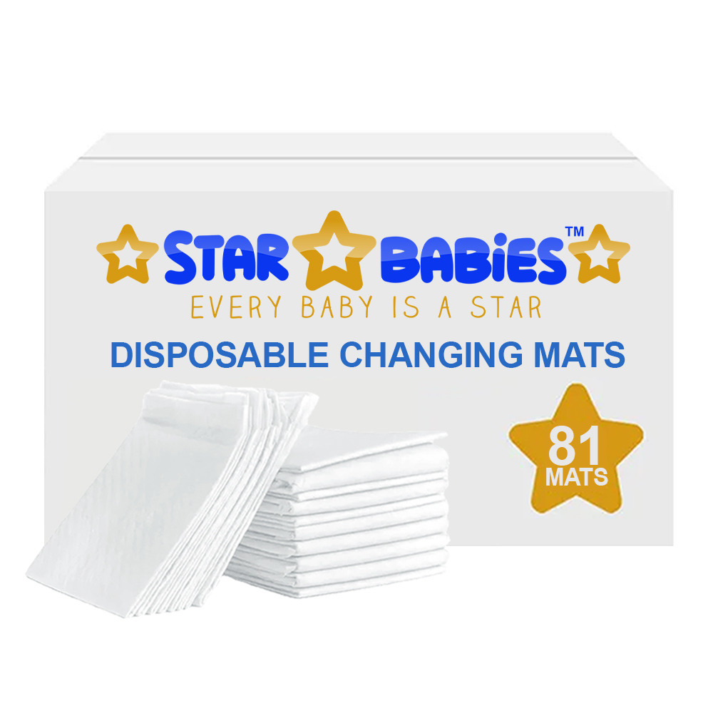 Star Babies - Disposable Changing Mats (60x60) - 81 Pcs - White
