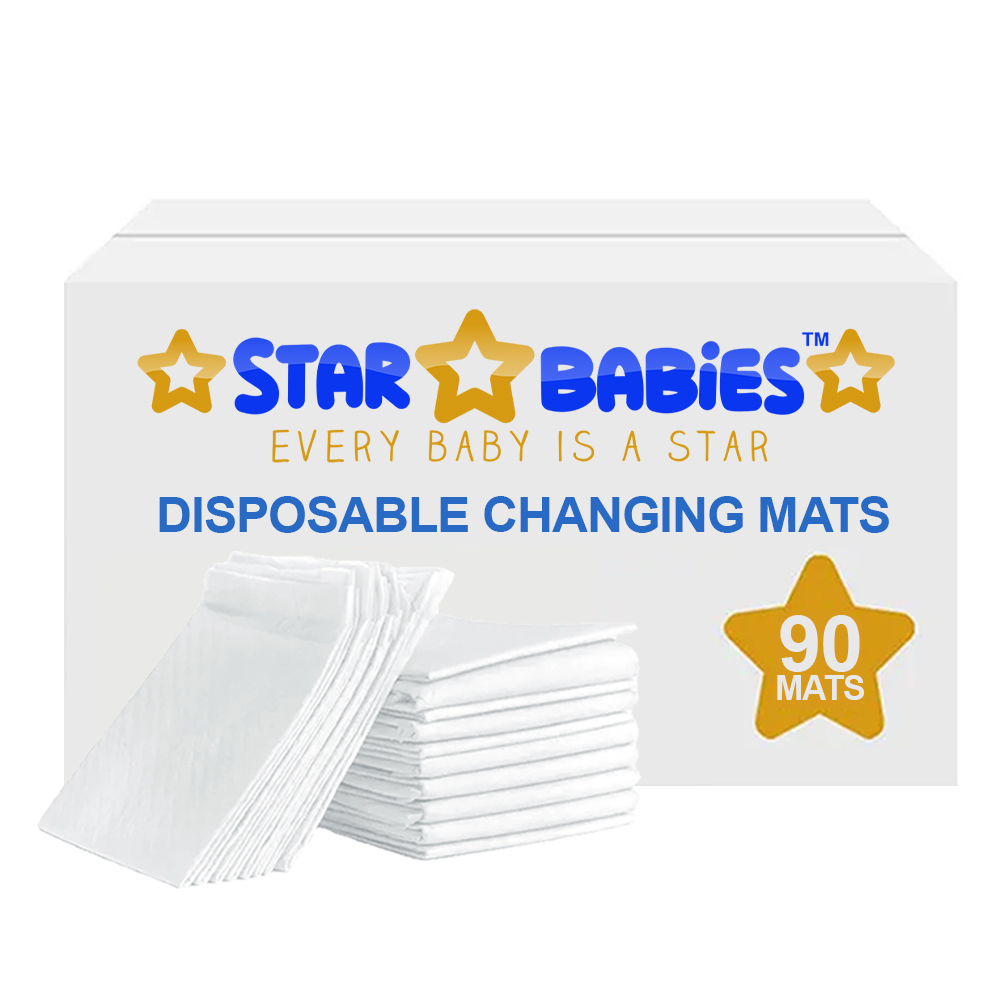 Star Babies - Disposable Changing Mats (60x60) - 90 Pcs - White