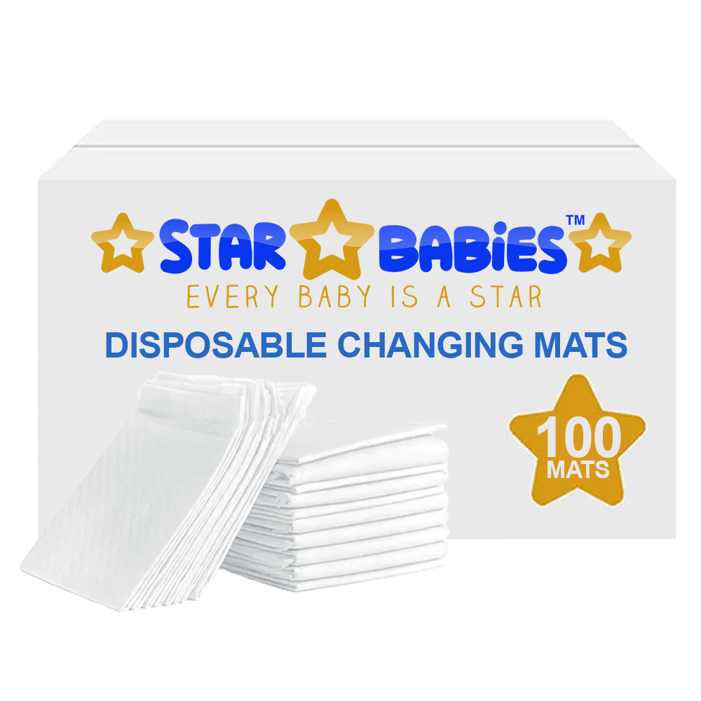 Star Babies - Disposable Changing Mats (60x60) - 100 Pcs - White