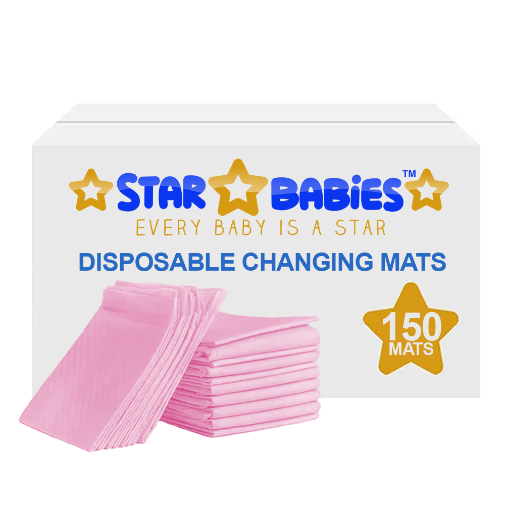 Star Babies - Disposable Waterproof Changing Mats (45x60cm) Pack Of 180 - Pink