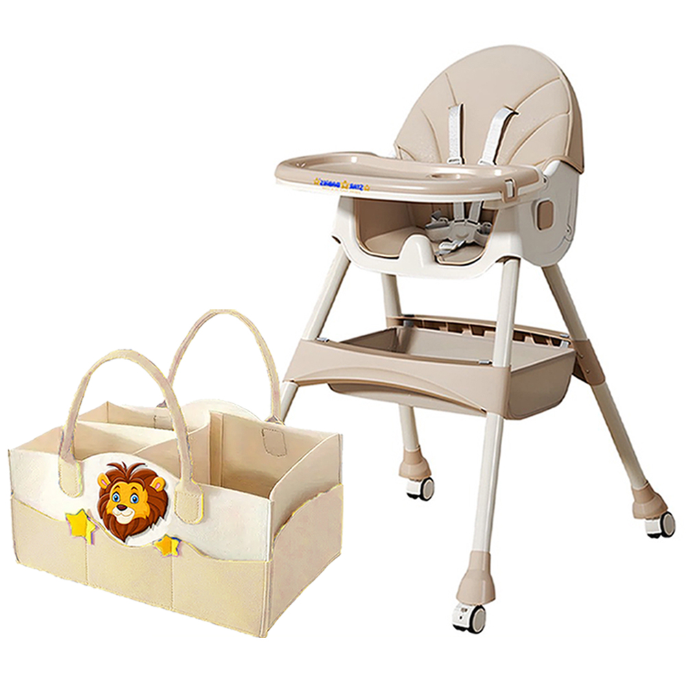 Star Babies - Baby High Chair With Caddy Diaper Bag - Lion - Pack Of 2