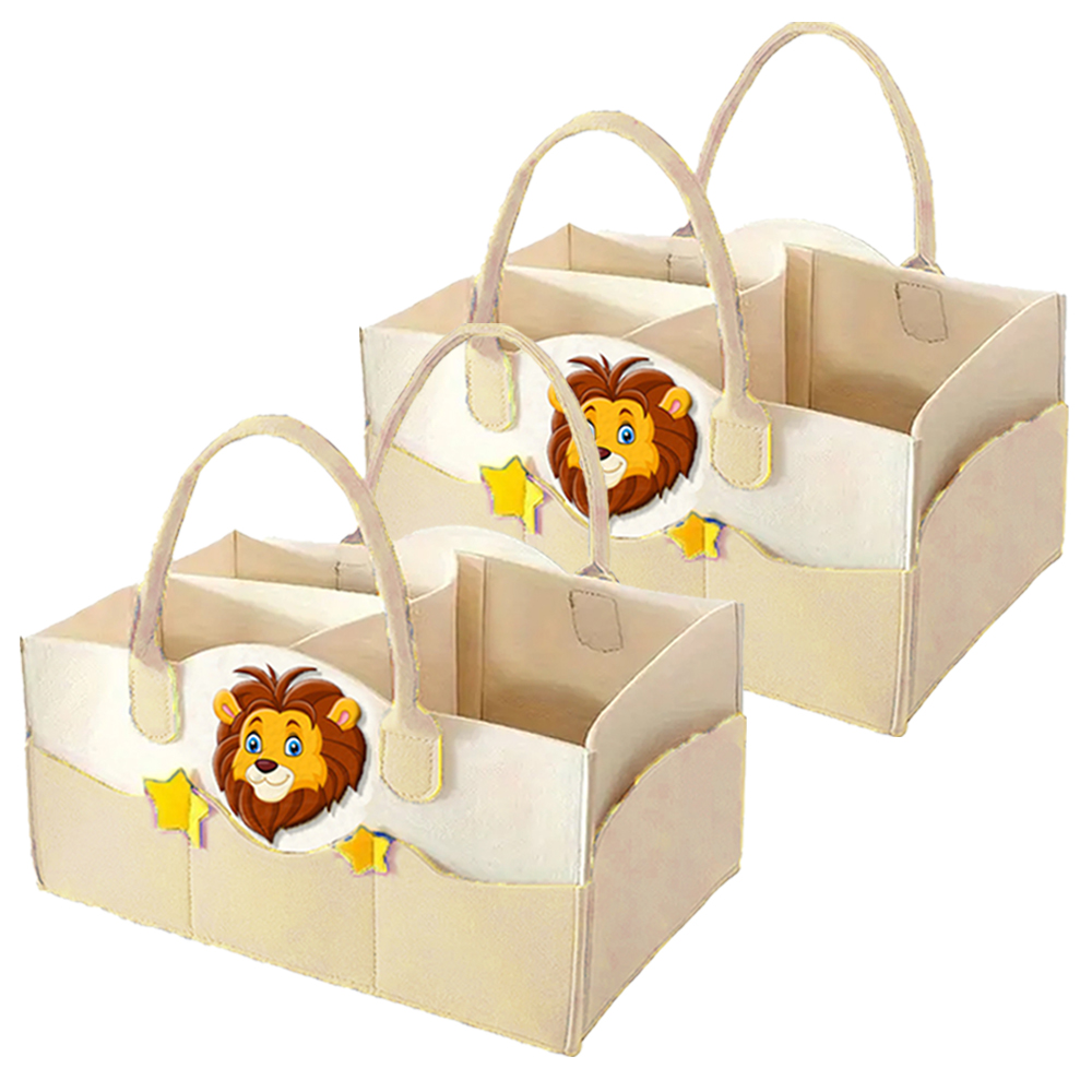 Star Babies - Caddy Diaper Bag Organizer - Lion - Khaki - Pack Of 2
