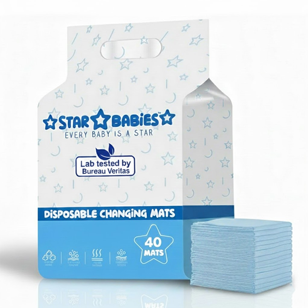 Star Babies - Disposable Changing Mats 60cm X 90cm - Blue - 40 pcs