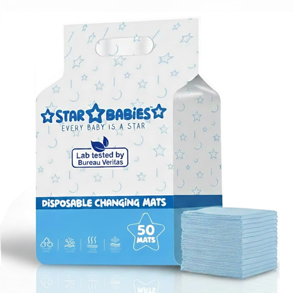 Star Babies - Disposable Changing Mats 60cm X 90cm - Blue - 50 pcs