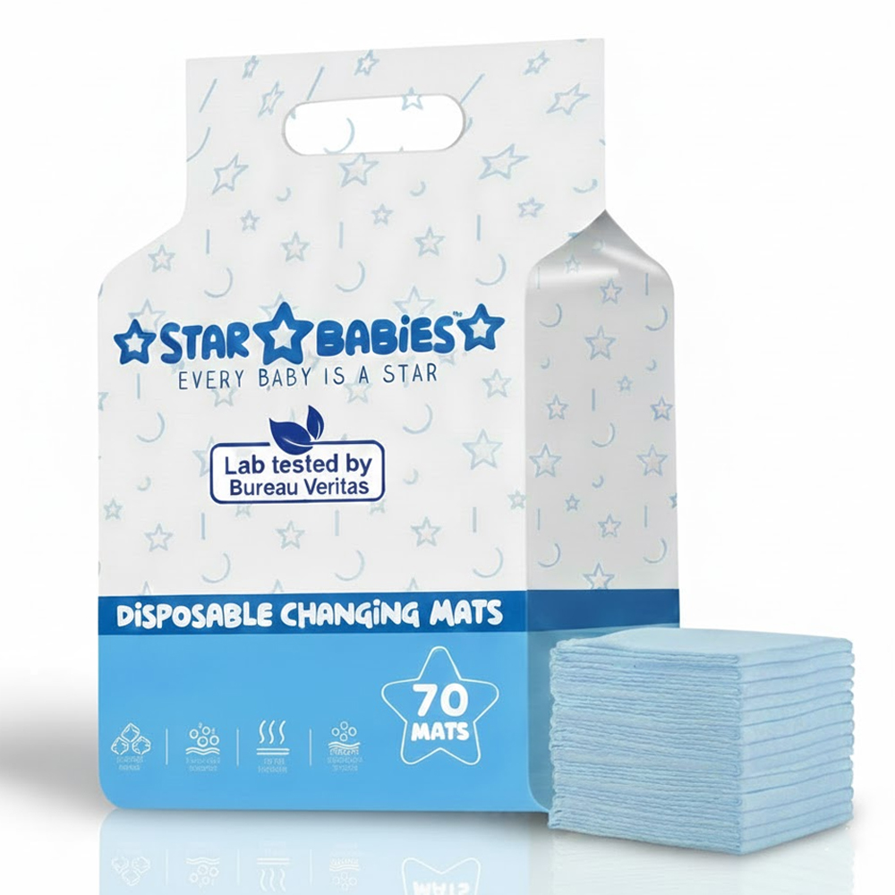 Star Babies - Disposable Changing Mats 60cm X 90cm - Blue - 70 pcs