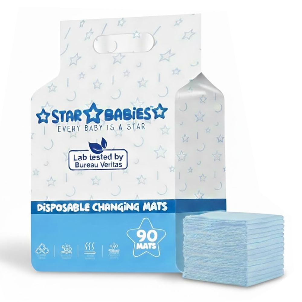 Star Babies - Disposable Changing Mats 60cm X 90cm - Blue - 90 pcs