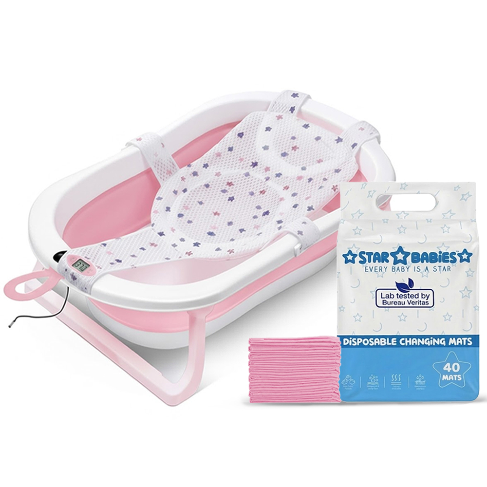 Star Babies - Foldable Bathtub & Changing Mats - 40 Pcs - 45x60 cm