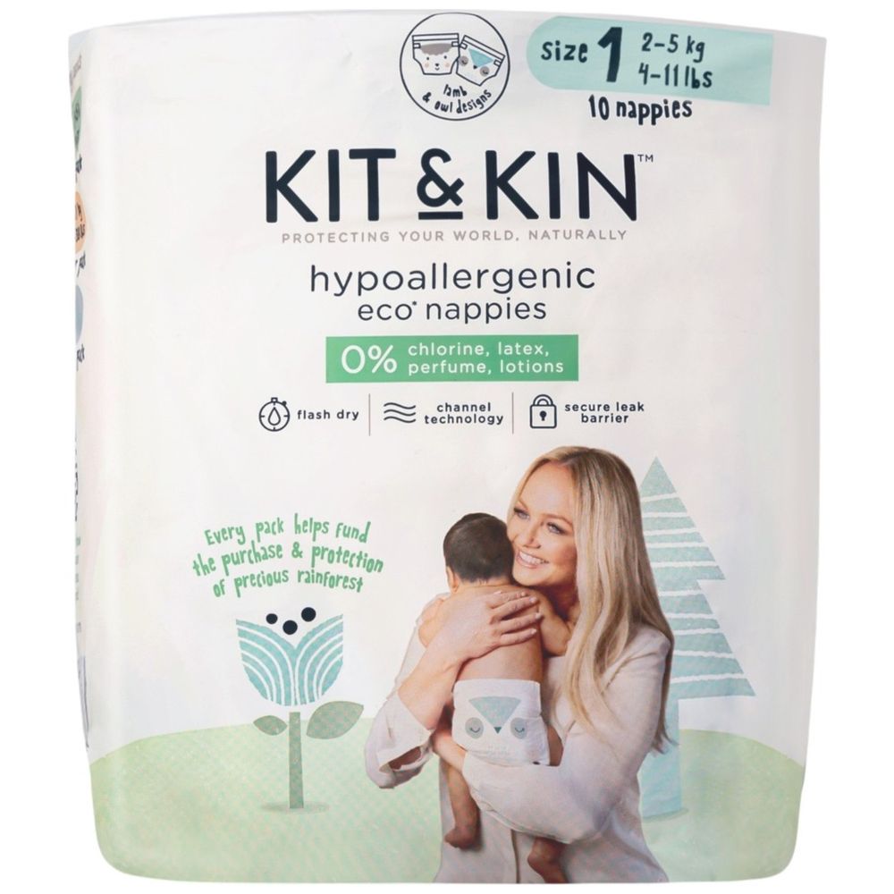 Kit & Kin - Nappies Size 1 2-5kg Half Pack 10Pcs