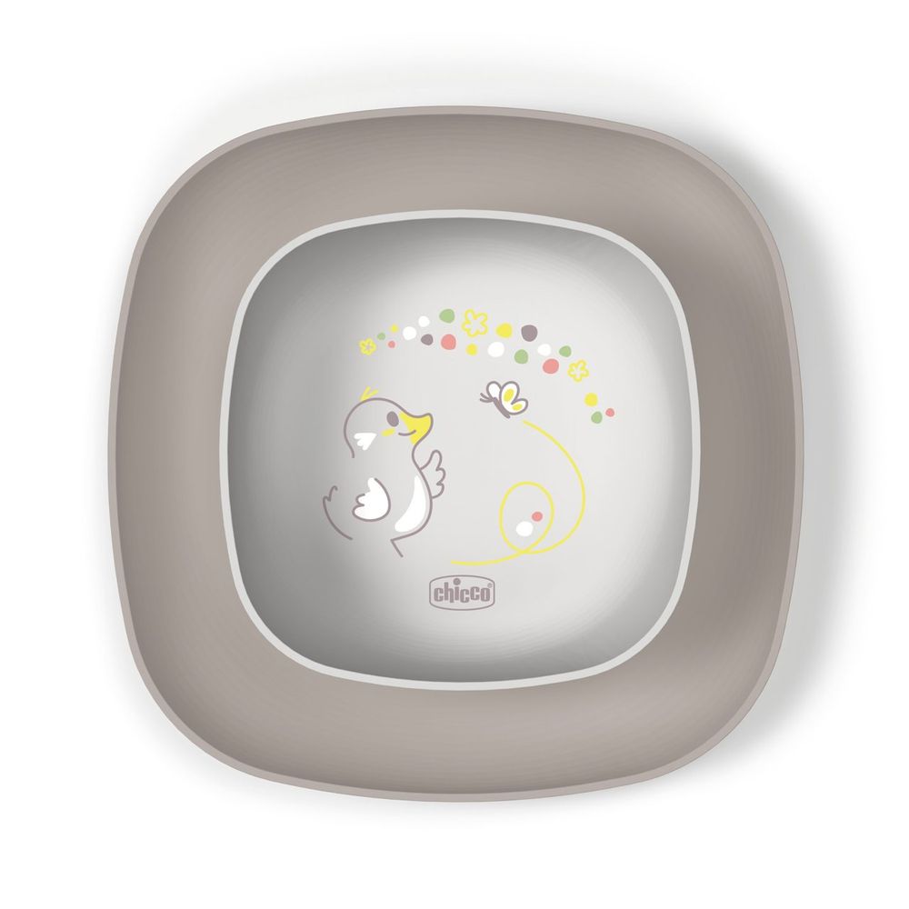 Chicco - Feeding Dish Set - Grey - 2 Pcs