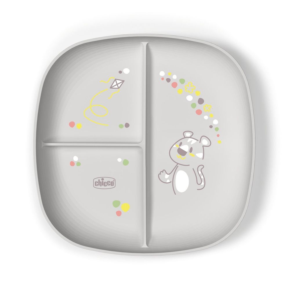 Chicco 3 Portioned Plate - Grey