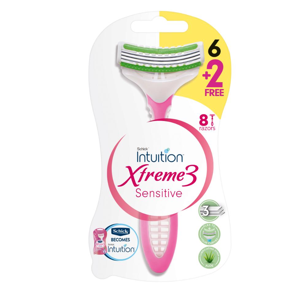 Schick Xtreme3 Sensitive Razors 6+2pcs