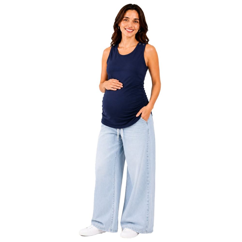 Tummy - Maternity And Nursing Tank Top - Blue