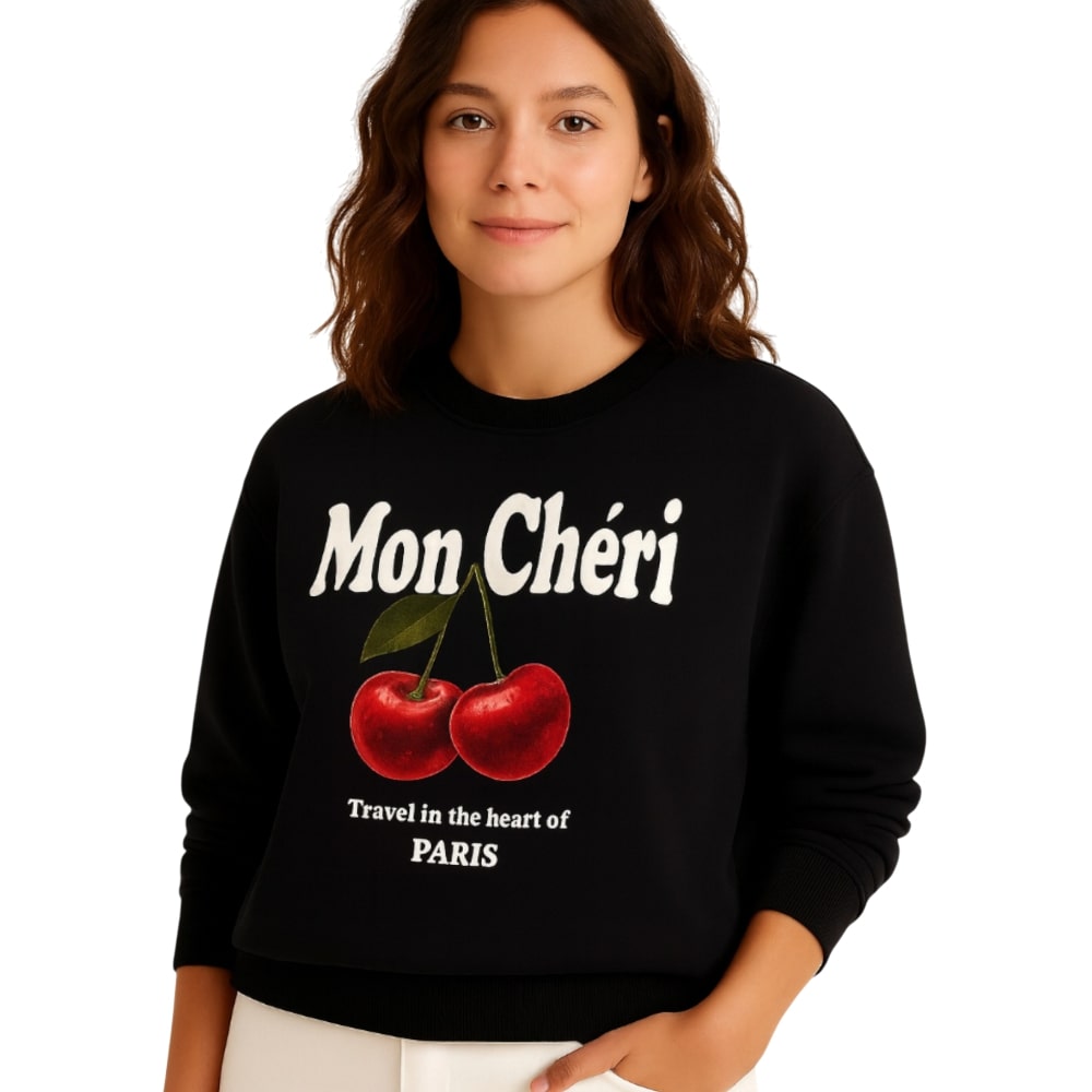 Victor And Jane Mon - Cheri Cherry Print Sweatshirt