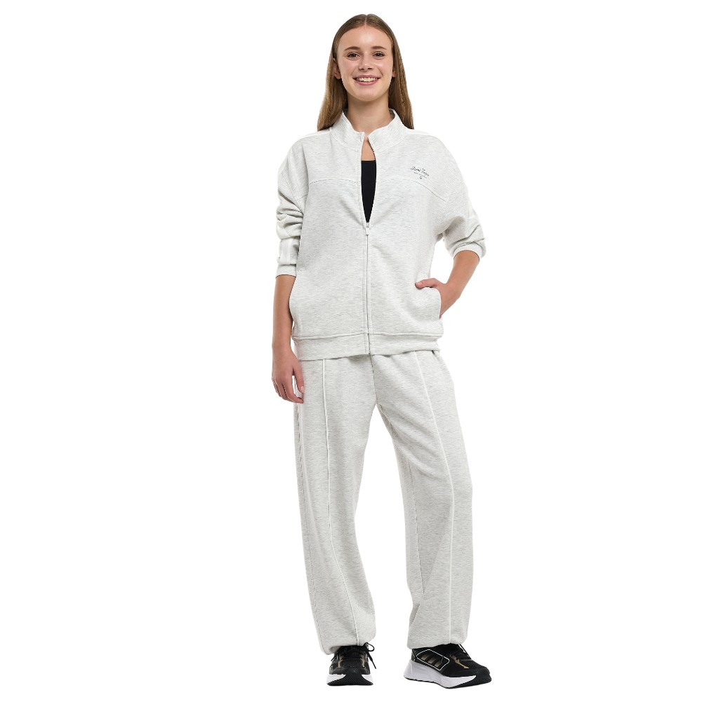 Victor And Jane Ladies Grey Striped Track Set - Zip-up Jacket & Joggers
