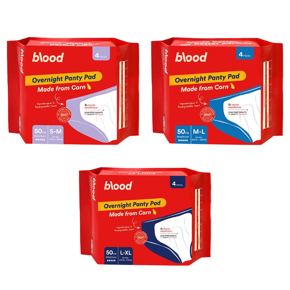 Blood - Postpartum Overnight Panty Pad - 4 Pcs - 50 cm