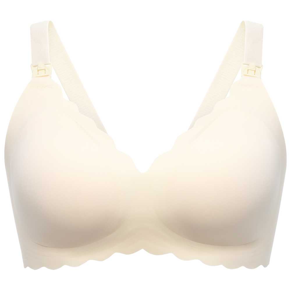 Momcozy - Seamless Support Floral Nursing Bra - Cream