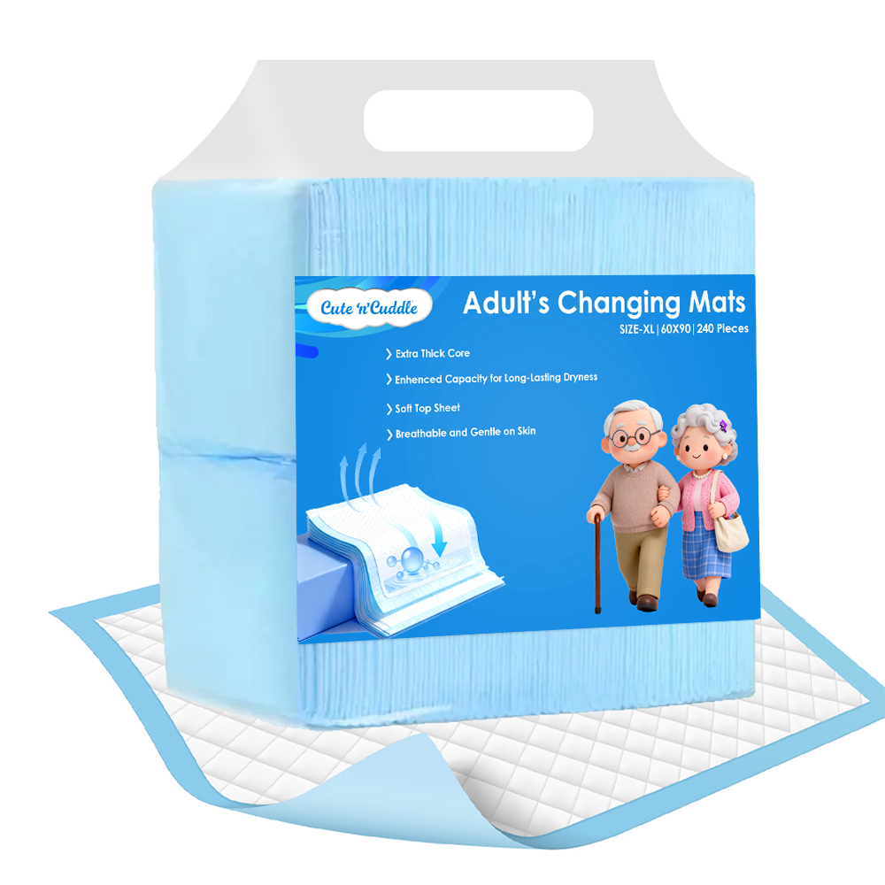 Cute 'n' Cuddle - Adult Disposable Bed Pads - Blue - 60 x 90 cm - Pack Of 240