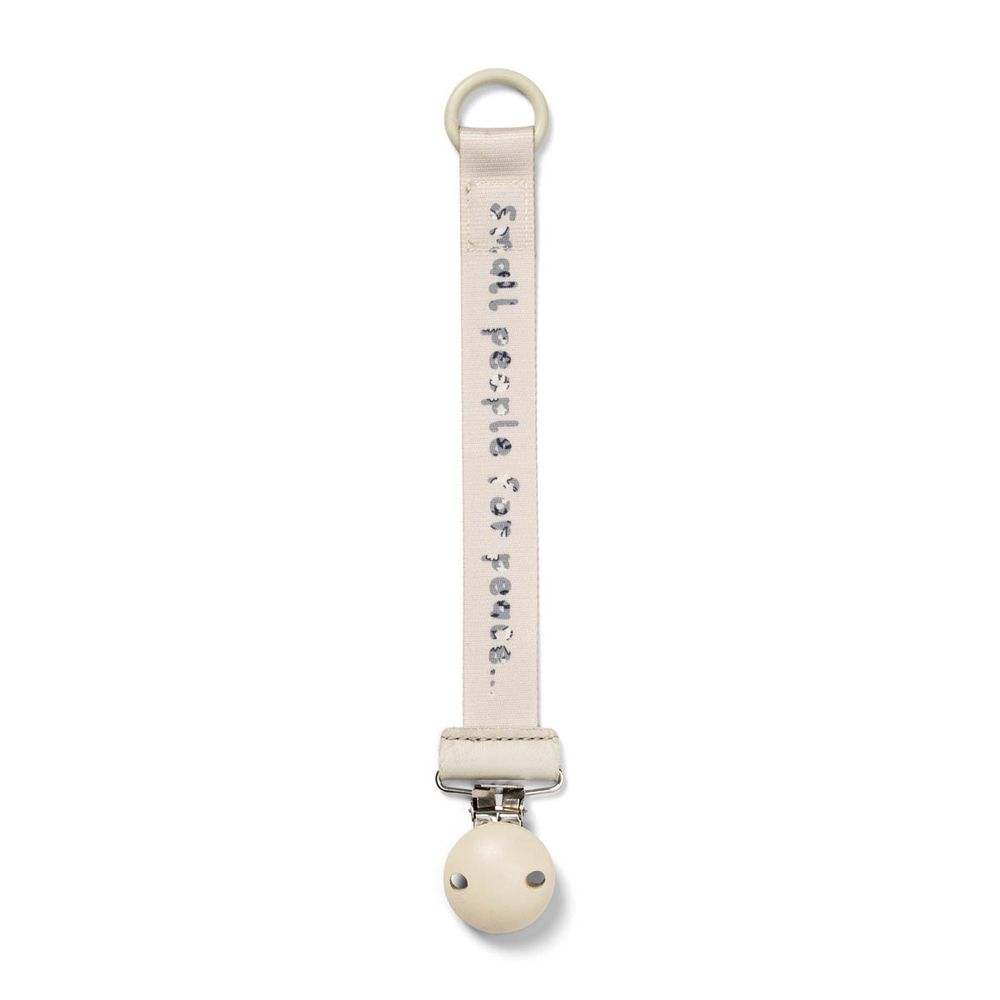 Elodie Details - Small People For Peace Wood Baby Pacifier Clip - White