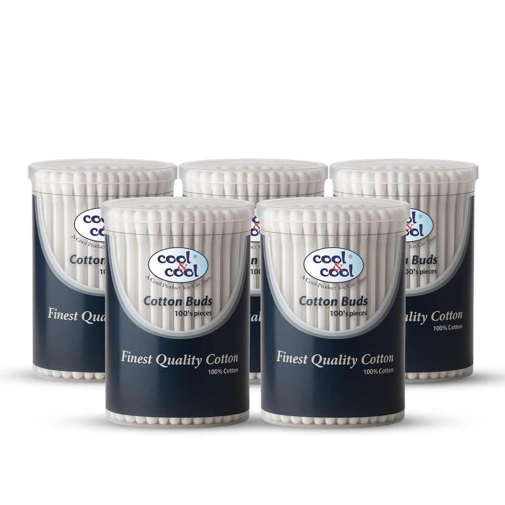 Cool & Cool - Cotton Ear Buds 100s - Pack Of 5