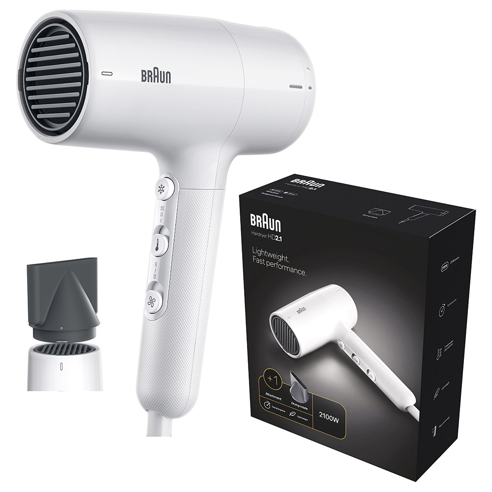 Braun Hair Dryer With Attachment HD2.1 - Conc White