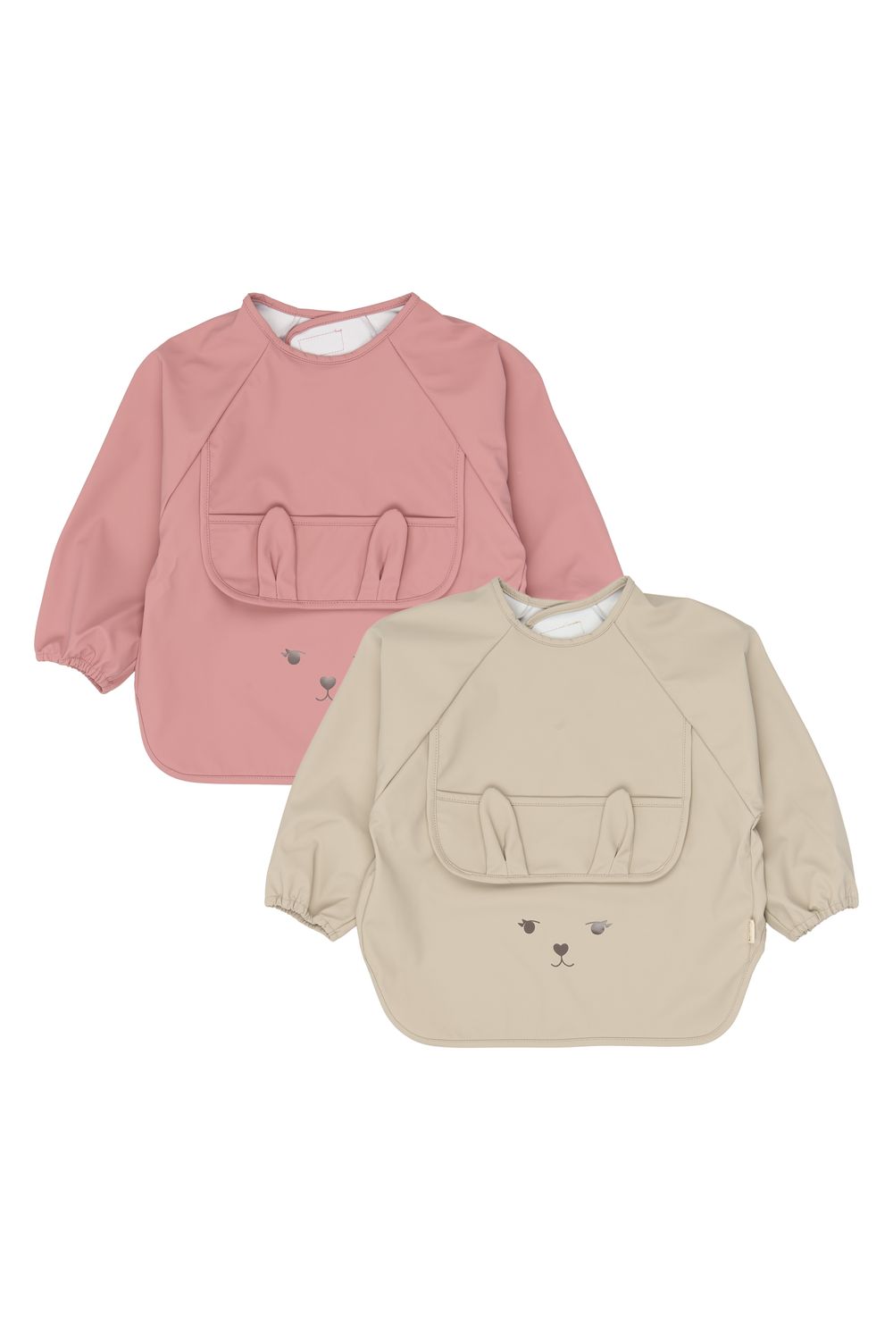 Fabelab - Solid Long Sleeves Bib Set - Bunny - 2 Pcs