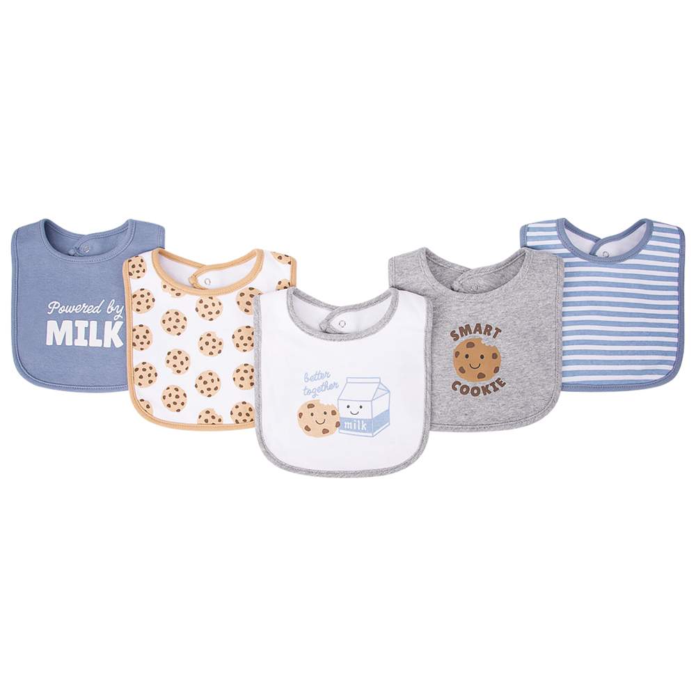 Hudson Childrenswear - Baby Bibs - Milk & Cookies - 5 Pcs