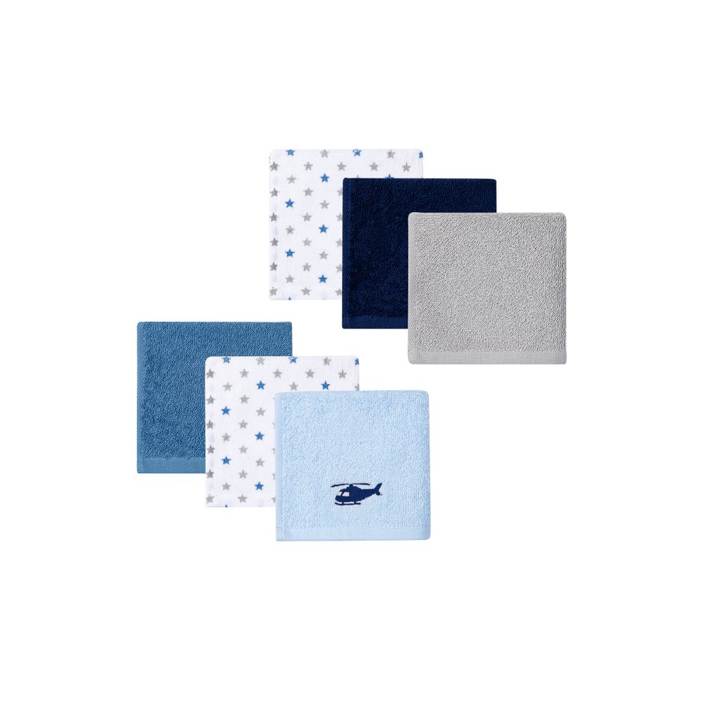 Hudson Childrenswear - Terry Washcloths - Pack Of 6 - Blue Sky
