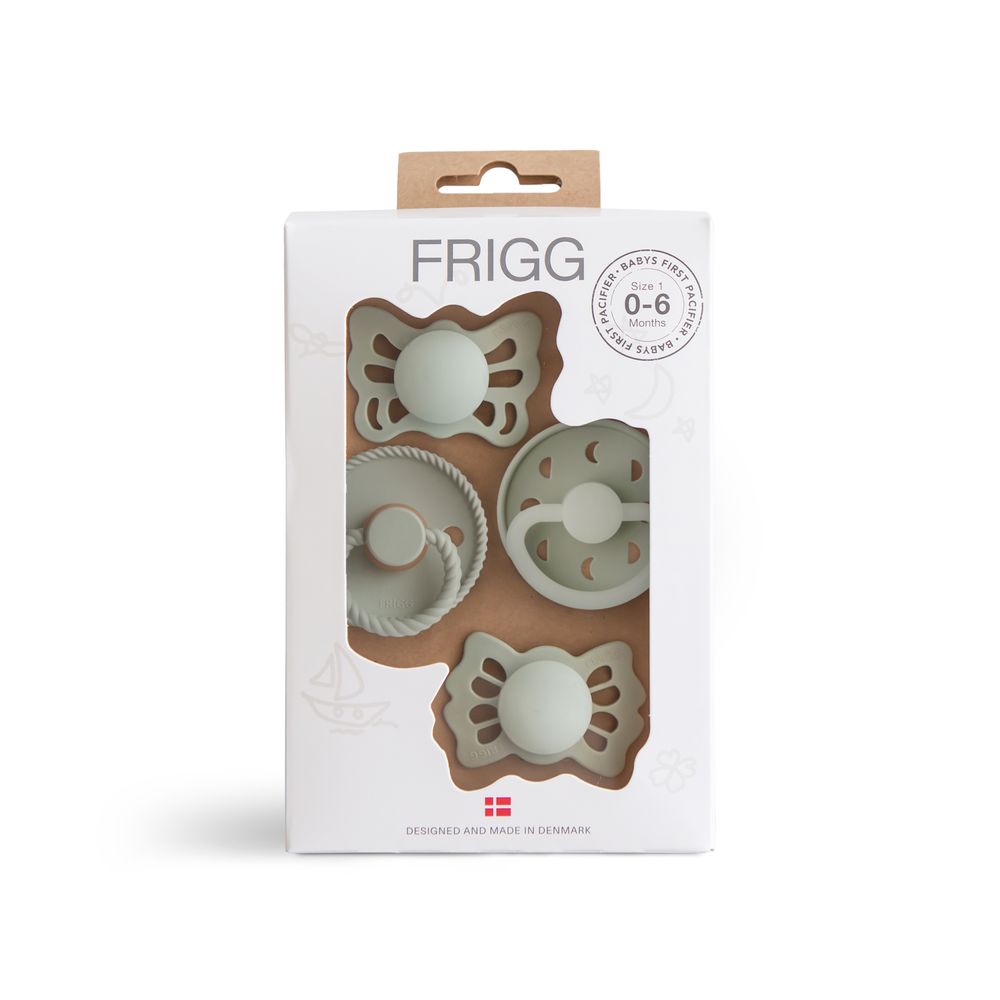 Frigg - Baby's First Pacifier - Moonlight Sailing/Sage - 0-6M - S1 - 4 Pcs