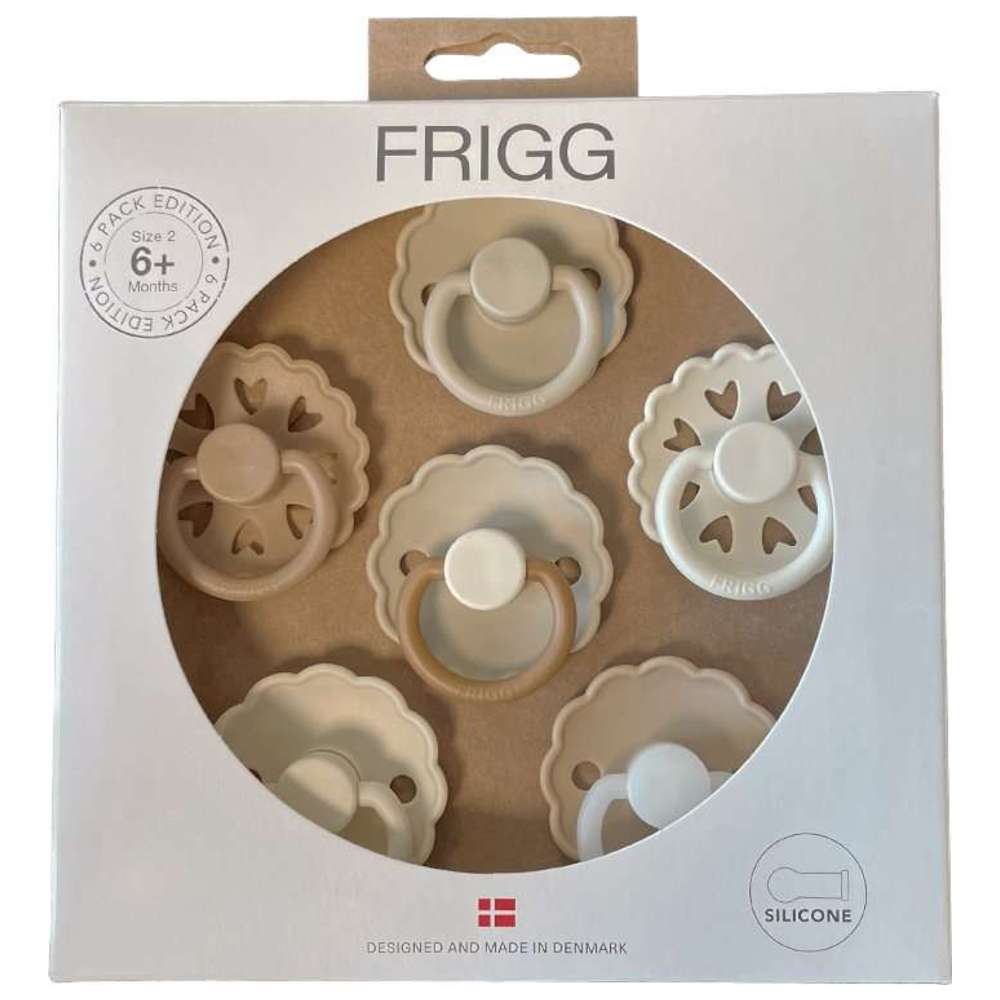 Frigg - Round Silicone Baby Pacifier - 6-18M - S2 - Cinnamon Charm - 6 Pcs