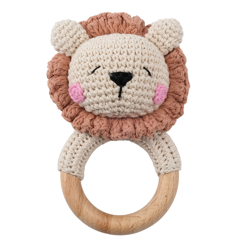 Bambimici - Baby Lion Handmade Crochet Teether - White