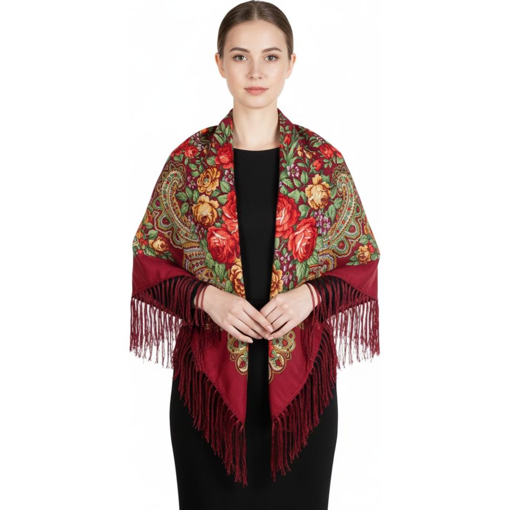 D' Daniela - Katerina Women's Eastern European Cotton Tassel Shawl