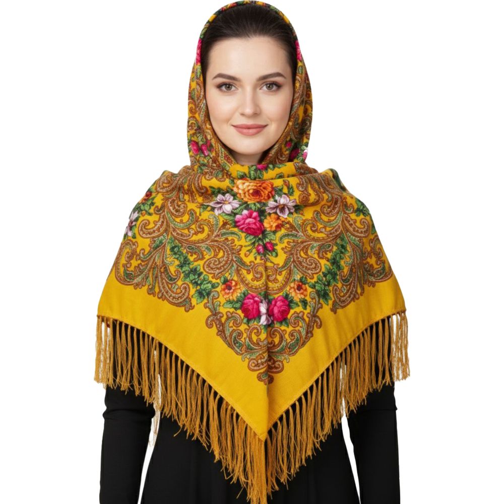 D' Daniela - Irina Women's Eastern European Cotton Tassel Shawl