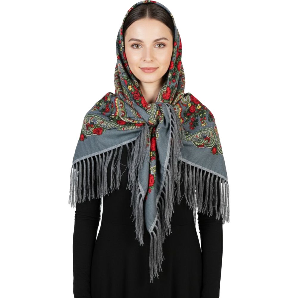 D' Daniela - Irinushka Women's Eastern European Cotton Tassel Shawl