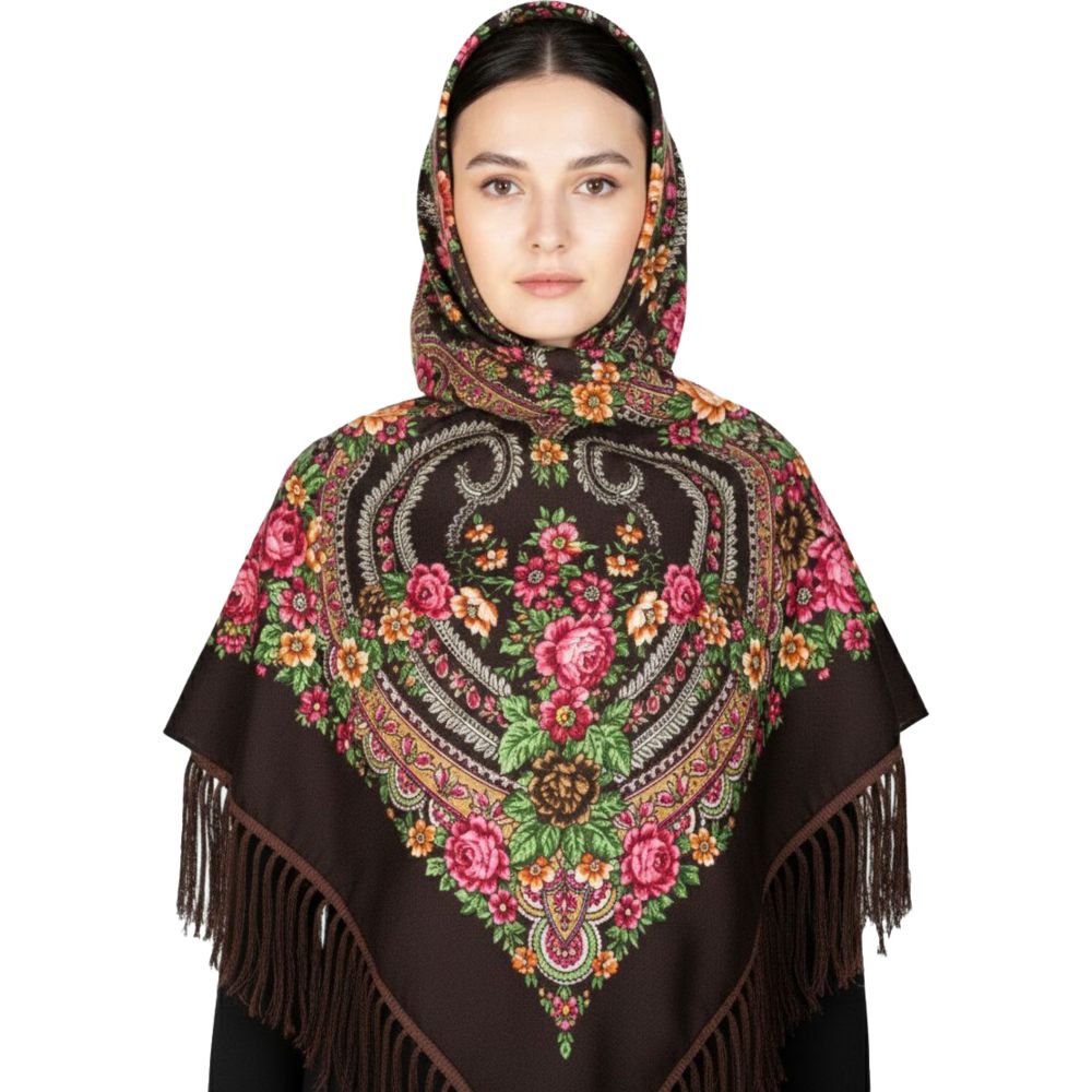 D' Daniela - Nadezhda Women's Eastern European Cotton Tassel Shawl