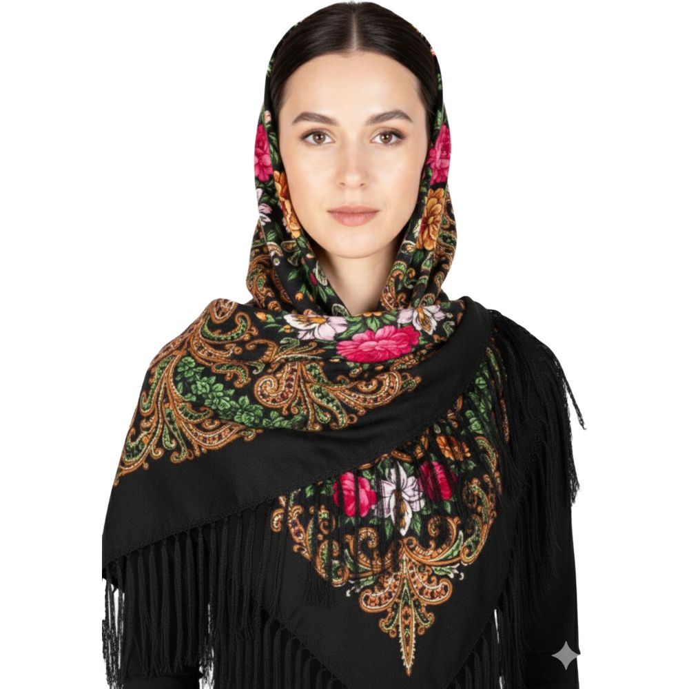 D' Daniela - Dina Women's Eastern European Cotton Tassel Shawl