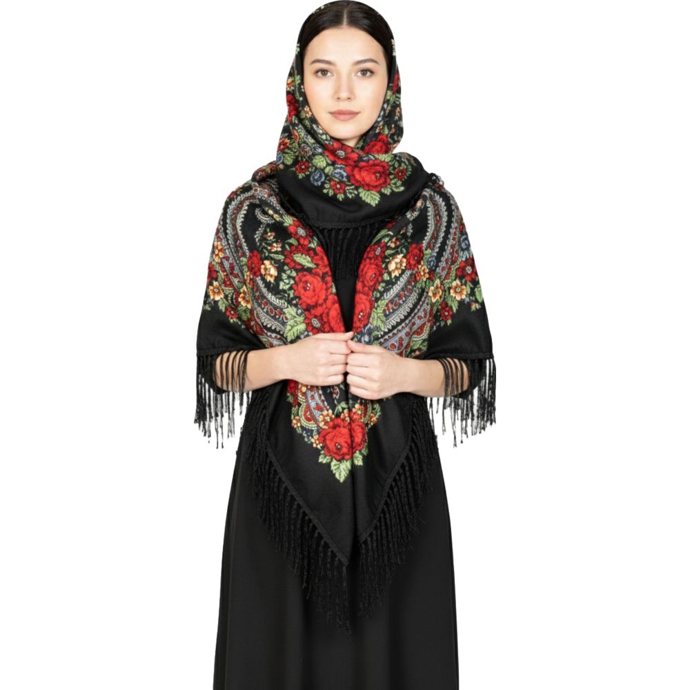 D' Daniela - Gala Women's Eastern European Cotton Tassel Shawl