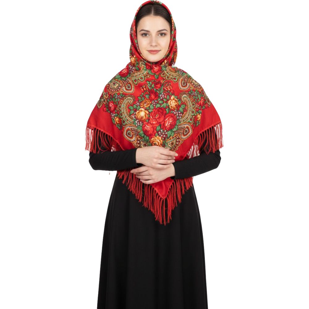 D' Daniela - Nadya Womens Cotton Long Tassel Print Shawl