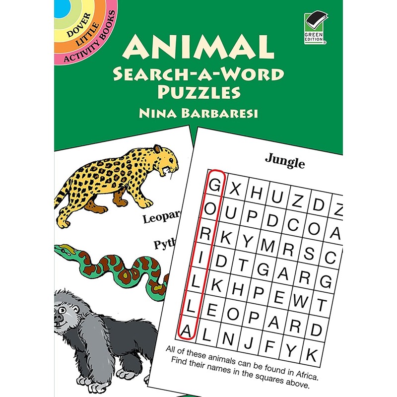 كتاب ألغاز البحث عن الكلمات المتعلقة بالحيوانات