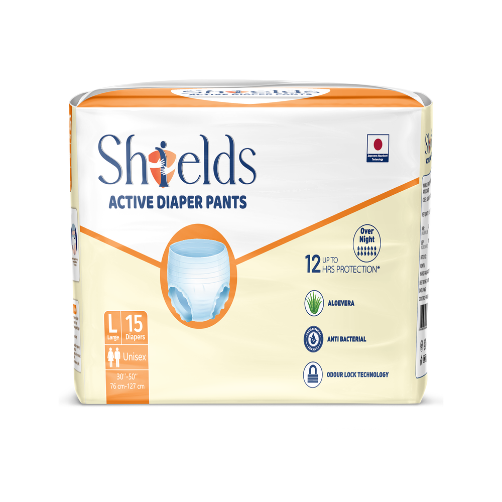 Shields - Active Adult Diapers - Large - 15 Pcs