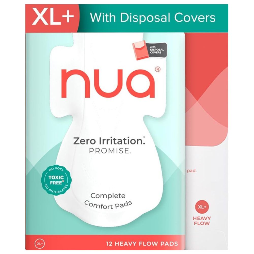 Nua - Women Unscented Cotton Sanitary Pads - XL+ - 12 Pcs