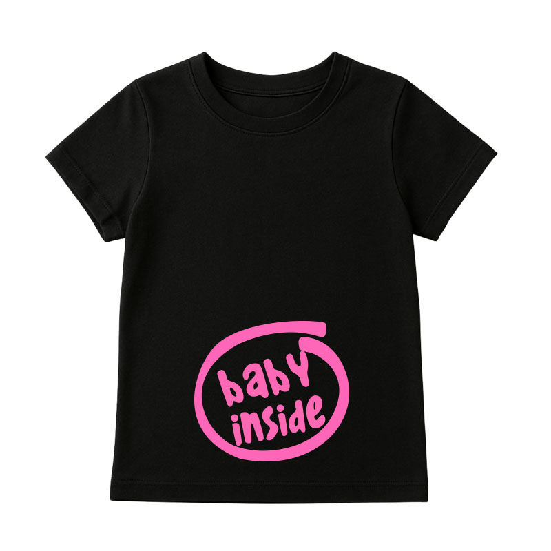 Matching Family Outfits - Baby Inside Women T Shirt - Black