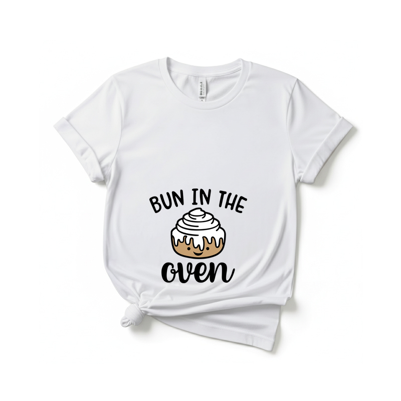 Matching Family Outfits Bun In The Oven Printed Women's T-Shirt - White