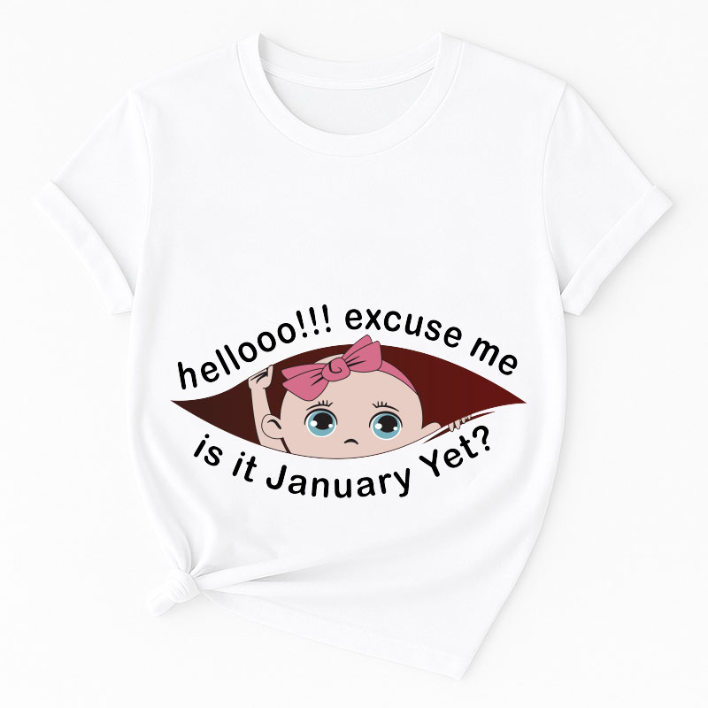 Matching Family Outfits Women' Hello Excuse Me January T-Shirt - White